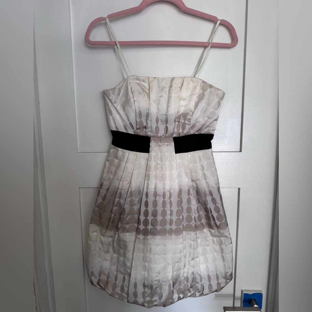 Max & Cleo White and Black Strapless Cocktail Dress